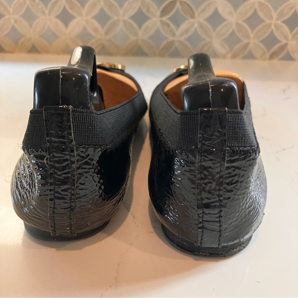 Tory Burch Womens Size 7.5 Black Patent Leather Caroline Ballet Flats - Picture 5 of 13